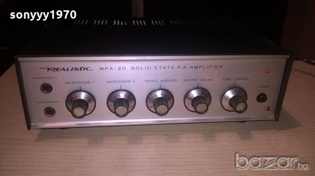 realistic mpa-20 solid state pa amplifier-внос швеицария, снимка 12 - Ресийвъри, усилватели, смесителни пултове - 19129150