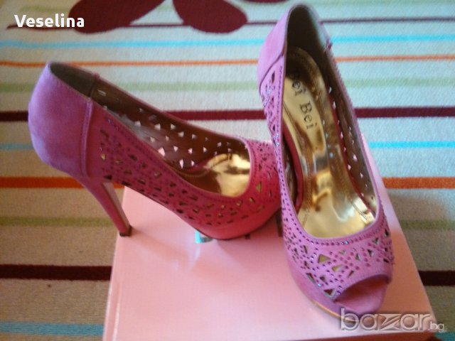 Обувки на висок ток- розови, снимка 6 - Дамски обувки на ток - 15000808