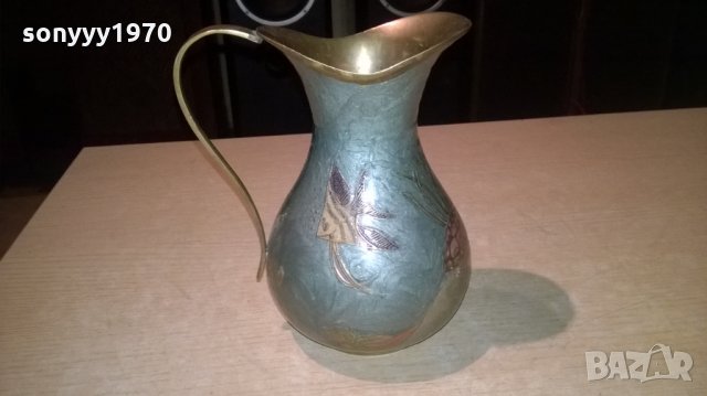 кана с морски мотиви-мед/месинг-20х17х13см-внос швеицария, снимка 2 - Колекции - 22968452