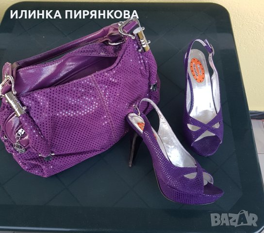  Елегантни летни сандали с висок ток и чанта, снимка 4 - Сандали - 17392812