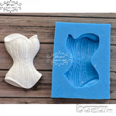 корсет бюстие бански боди силиконов молд форма за украса фондан декорация торта