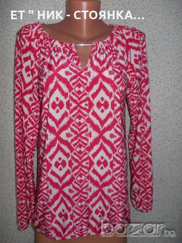 Блуза в червено и бяло L размер, снимка 1 - Блузи с дълъг ръкав и пуловери - 19087285