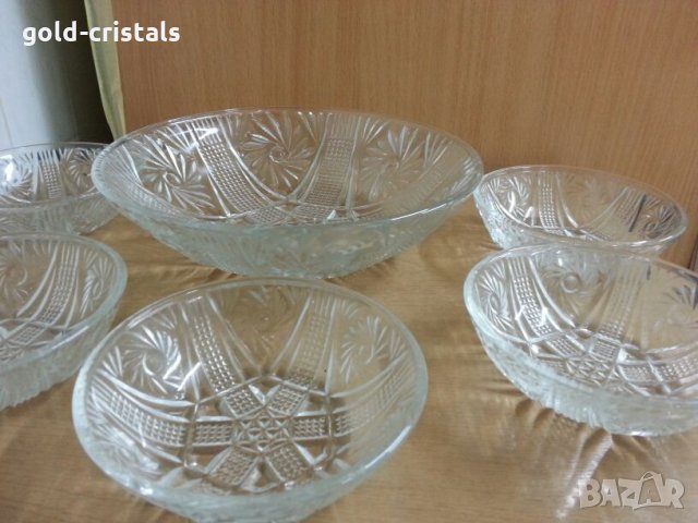 стари стъклени купички и купа , снимка 10 - Сервизи - 22287197