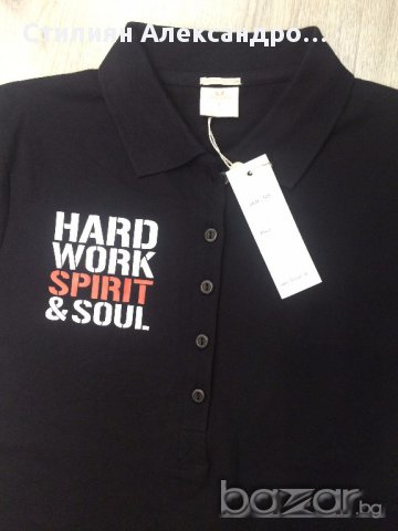 Мъжка блуза с къс ръкав HARD WORK SPIRIT & SOUL, снимка 13 - Блузи - 14583209