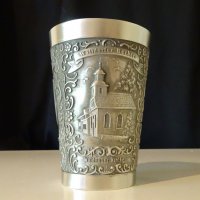 Гравирана чаша от калай. , снимка 3 - Антикварни и старинни предмети - 25778268