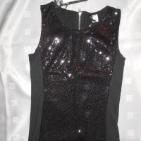 Черна рокля с пайети за парти марка H&M Divided размер S, снимка 14 - Рокли - 20395686