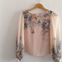 Красива блуза на цветя, снимка 4 - Блузи с дълъг ръкав и пуловери - 22526486