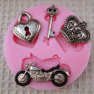 корона ключ катинар мотор силиконов молд декор украса сладки фондан мъфини и шоколад, снимка 1 - Форми - 16274804