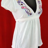 Блуза с бродерия - индийски орнаменти! , снимка 7 - Тениски - 21371363