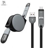 Самонавиващ се Usb 2в1 кабел подходящ Android IOS Samsung iPhone, снимка 1 - USB кабели - 21720755