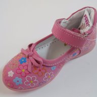 Обувки естествена кожа Понки розово с цветен принт, снимка 3 - Детски маратонки - 17508650