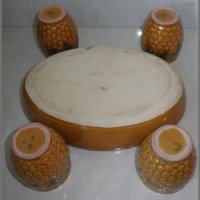 Комплект  керамична  тава(поднос)+красиви керамични чаши за вино, снимка 6 - Съдове за готвене - 23206498