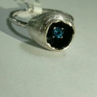 Сребърен пръстен с естествен топаз, снимка 3 - Пръстени - 23755197