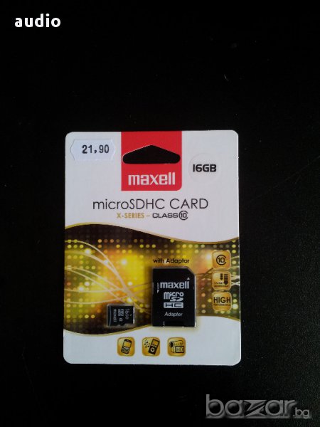 Продавам карта памет 16GB MAXELL SD Micro с преходник CL10, снимка 1