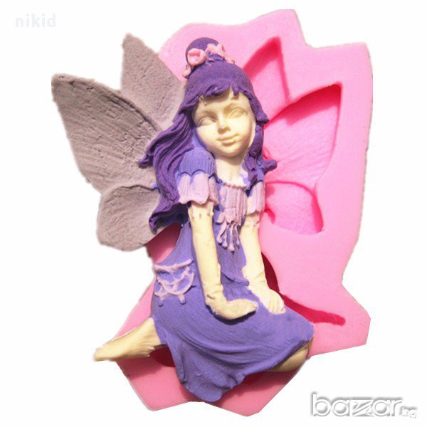 силиконова форма молд фея ангел на колене украса декор торта фондан шоколад и др, снимка 1