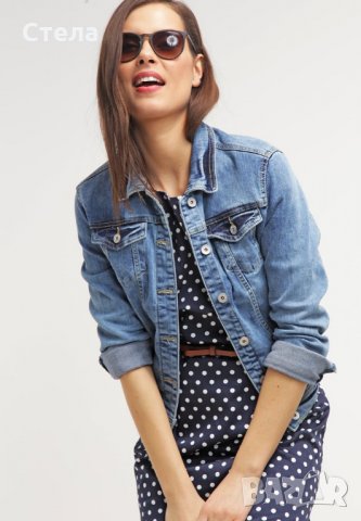 VERO MODA елегантна дамска рокля, нова, с етикет, тъмно синя, на бели точки, снимка 3 - Рокли - 23043781