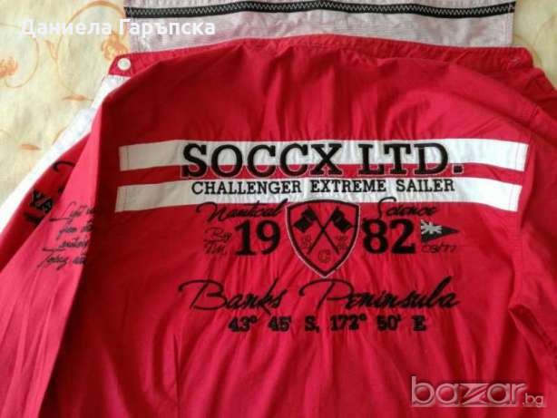 Спортно елегантна червена риза, снимка 4 - Ризи - 18898335