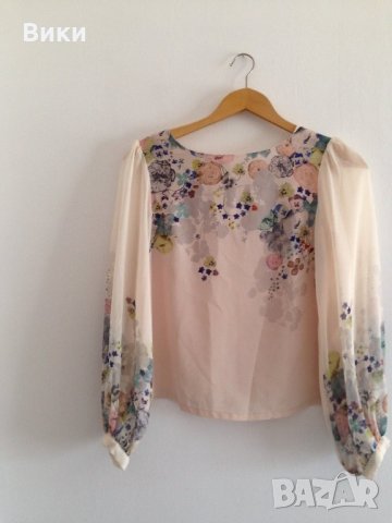 Красива блуза на цветя, снимка 4 - Блузи с дълъг ръкав и пуловери - 22526486