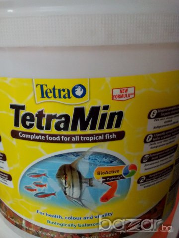 тетра мин-основна храна на люспи за всички видове декоративни рибки, снимка 1 - Аквариуми - 11500853