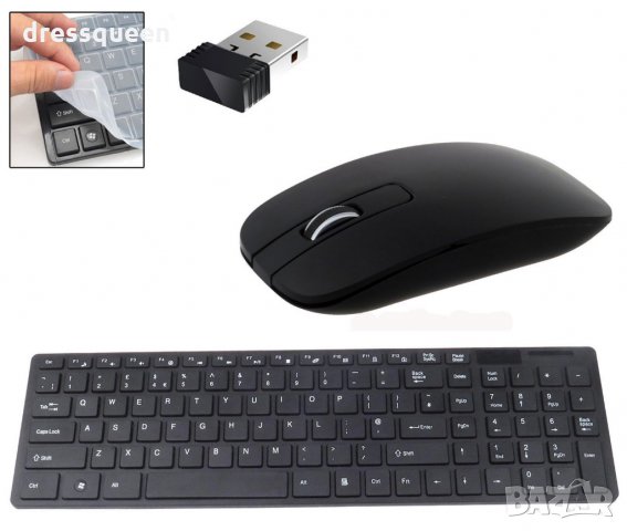 0803 Безжична клавиатура и мишка със силиконово покритие, снимка 4 - За дома - 23449065