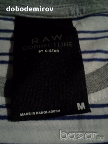 Нова тениска G-Star RAW Blue Cl Angeles Stripe Tee, оригинал., снимка 3 - Тениски - 14531577