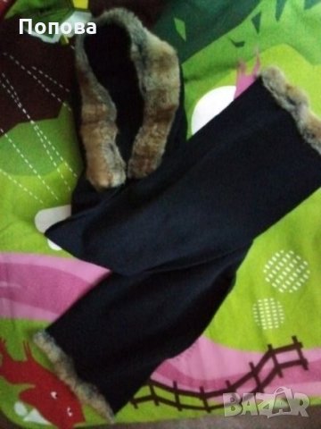 Уникална шапка  с шал естествен косъм чинчила и полар