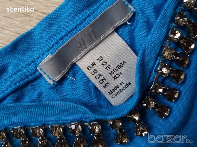 H&M синя лятна блузка, снимка 4 - Тениски - 18766988