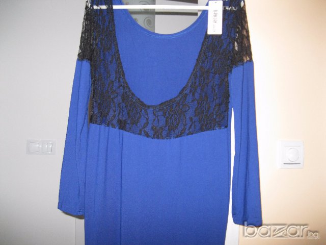 Дълга асиметрична рокля с гол гръб и дантела , снимка 3 - Рокли - 17557617