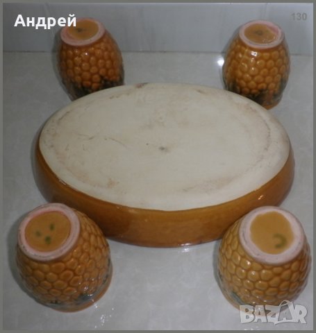 Комплект  керамична  тава(поднос)+красиви керамични чаши за вино, снимка 6 - Съдове за готвене - 23206498