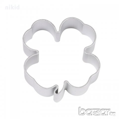 четирилистна детелинка детелина с дръжка метална форма резец украса бисквитки фондан, снимка 2 - Форми - 17882347