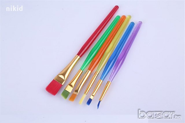 6 бр. четки за декориране декорация художествени  рисуване на сладки торти и украса, снимка 4 - Други - 14493144