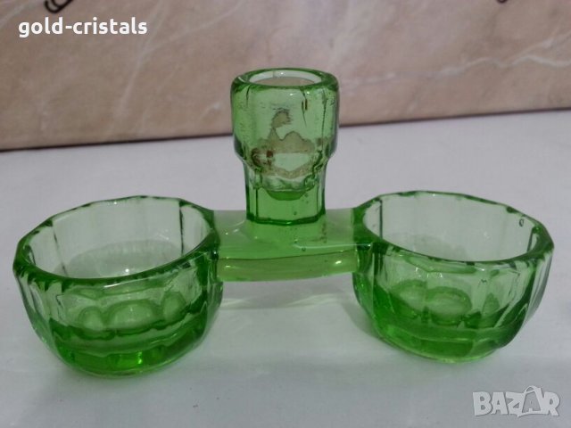 стара стъклена солница , снимка 3 - Антикварни и старинни предмети - 26107029