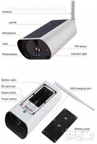 Метална Водоустойчива Безжична WiFi FULL HD Камера 4х18650 Батерии 4xZoom Говор КартаСлот PIR Сензор, снимка 9 - IP камери - 25902954