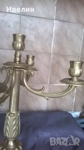 бароков свещник от бронз, снимка 3 - Антикварни и старинни предмети - 25589410