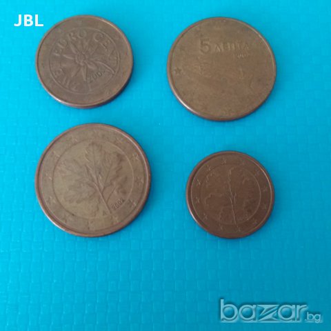 лот euro cent 5,2,1 4 броя 2002г 2005г монети, снимка 2 - Нумизматика и бонистика - 15269707