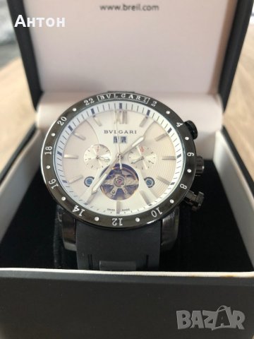 Продавам Bvlgari Модел Tourbillon Bleck and White мъжки стилен часовник, снимка 3 - Мъжки - 22775859