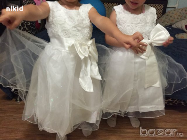 детска официална празнична обемна рокля бяла с пандела кръщене , снимка 3 - Детски рокли и поли - 16164783