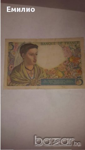 France 5 Francs 1943год, снимка 3 - Нумизматика и бонистика - 15843873