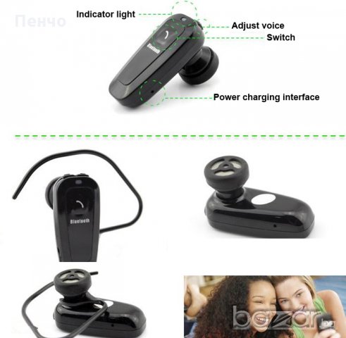 Безжична Bluetooth блутут слушалка слушалка Handsfree хендсфрее за телефон за iPhone Samsung, снимка 3 - Слушалки, hands-free - 21366116