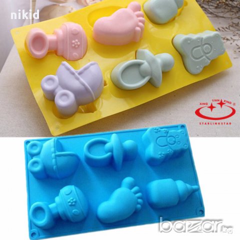 бебешки аксесоари шише биберон количка голям силиконов молд форма калъп гипс сапун шоколад тесто