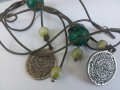  красива огърлица ЧИЧИНИЦА индианско изкуство естествена кожа, снимка 3