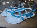 Нови кокетни синьо-бели кожени дамски сандали / летни обувки "Free Sun", естествена кожа, чехли, снимка 2