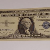 $1 Dollar Silver Certificate 1957.  XF-AU, снимка 3 - Нумизматика и бонистика - 16987797