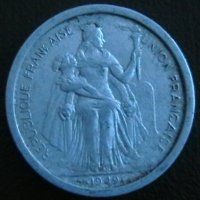 2 франка 1949, Нова Каледония, снимка 2 - Нумизматика и бонистика - 24860368