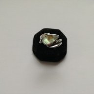 Сребърен ръчен пръстен с цветен седеф - сребро проба 925, снимка 1 - Пръстени - 17637239