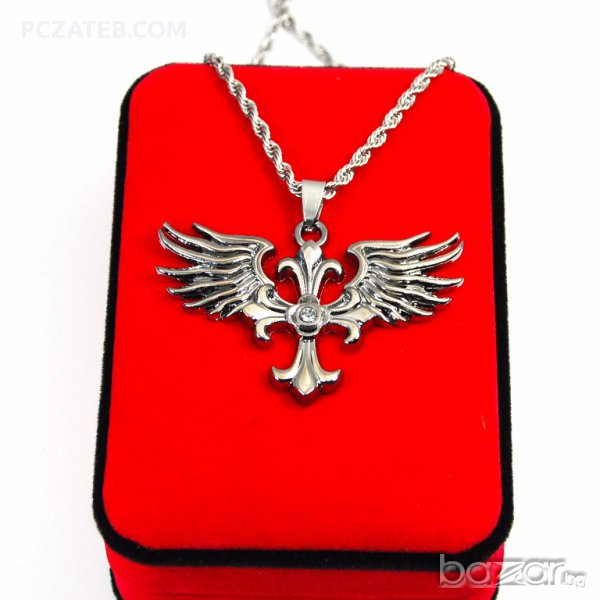 Метален медальон с ланец от медицинска стомана 7, снимка 1