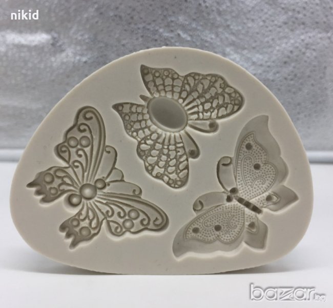 3 нежни пеперуди силиконов молд форма за украса торта с фондан шоколад, снимка 1