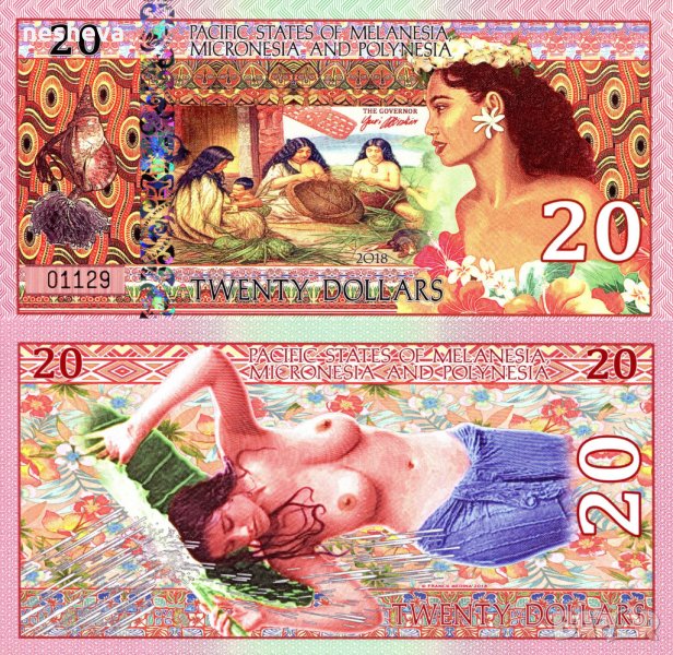  Държавите от Южния Тихи океан Деноминация: 20 долара, снимка 1