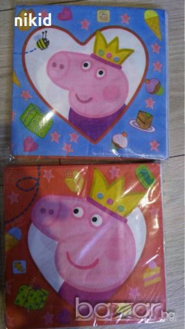 Пепа пиг Pig Peppa и Джордж 10 парти салфетки рожден ден, снимка 2 - Други - 20968238