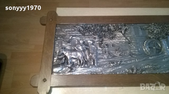 огромна тежка немска картина-дърво и олово-внос швеицария, снимка 7 - Антикварни и старинни предмети - 22136540